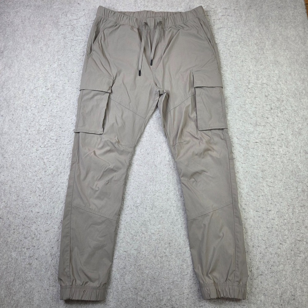 H&M Men's Skinny Fit Cargo Joggers Pants in Khaki Tan Size Medium Drawstring